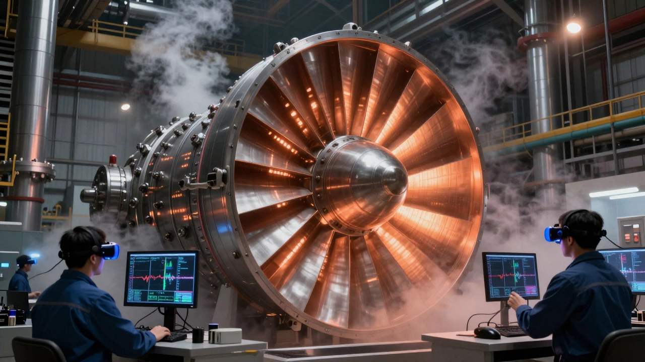 Турбинная лопатка, напечатанная на 3D-принтере, работает в атомной электростанции под мониторингом инженеров.