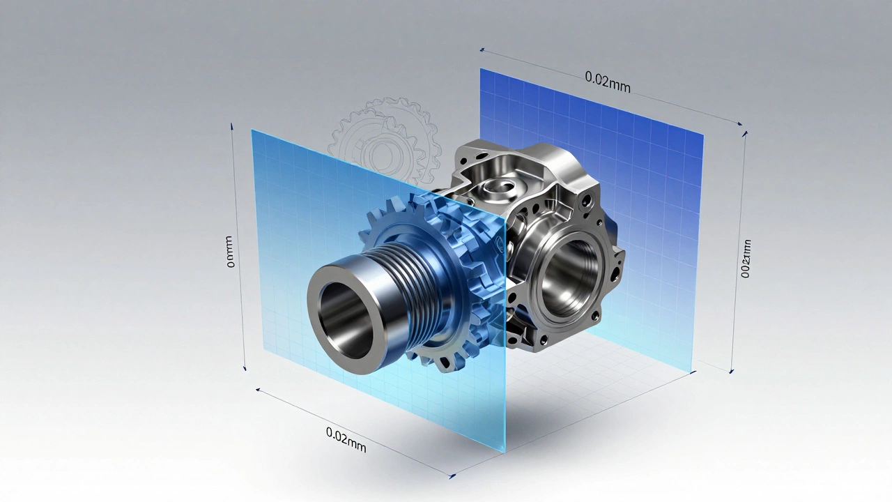 3D-напечатанный металлический компонент с визуализацией теплового расширения и допусков в воздухе.