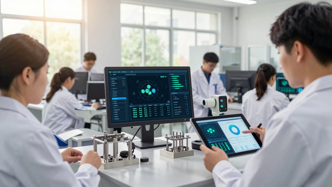 Современный завод с цифровыми системами контроля качества