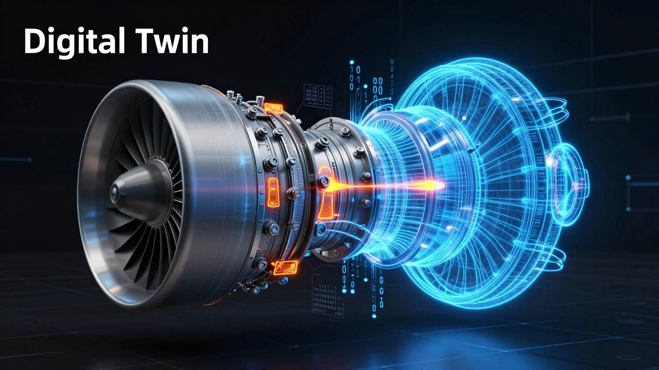Цифровой двойник турбины с данными датчиков в реальном времени