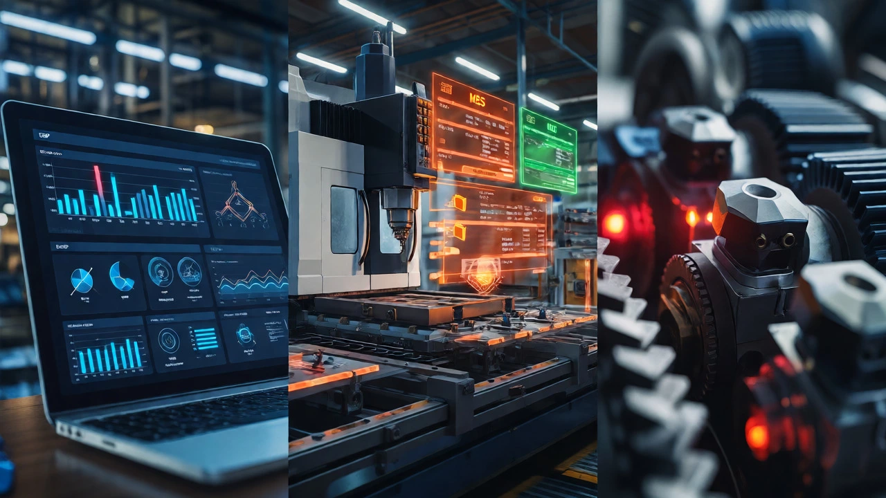 Концептуальное сравнение систем ERP, MES и IIoT в умной фабрике
